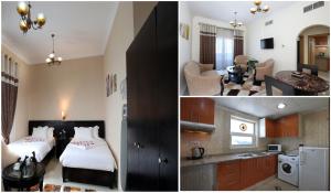 Kuchyň nebo kuchyňský kout v ubytování Al Smou Hotel Apartments - MAHA HOSPITALITY GROUP