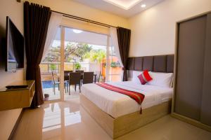 Ένα ή περισσότερα κρεβάτια σε δωμάτιο στο Pattaya Pool Villa 39B 300 mater to beach gate +52 φωτογραφίες