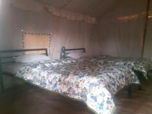 Un pat sau paturi într-o cameră la Savi Camps Jaisalmer