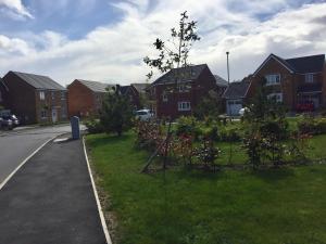 una fila de casas de ladrillo en un barrio residencial en Alphalink Lodge, en Middlesbrough