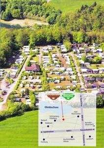 an aerial view of a parking lot with a park at Landgut Jungfleisch in Gries