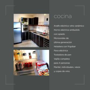 コルドバにあるAltos de Chacabuco Planta Alta Apartamento temporario amoblado premium con cochera gratisの冷蔵庫付きキッチン