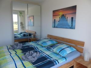 Postel nebo postele na pokoji v ubytování Komfort Ferienwohnung Wolfhagen