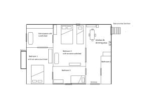 The floor plan of Under the Clock Tower (Greek Traditional 125m2 home)