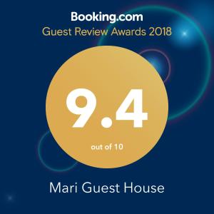 Certificato, attestato, insegna o altro documento esposto da Mari Guest House