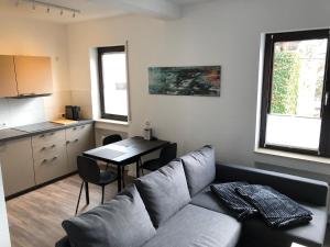 Kuchyň nebo kuchyňský kout v ubytování Ferienwohnung "An der Stadtmauer"