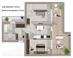 a floor plan of a house with at Suite Apartment Exclusive in Bellaria-Igea Marina