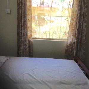 a bedroom with a bed and a window with a view at J & B Holiday Homes in Benaulim
