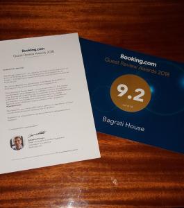 Certifikát, hodnocení, plakát nebo jiný dokument vystavený v ubytování Mero House