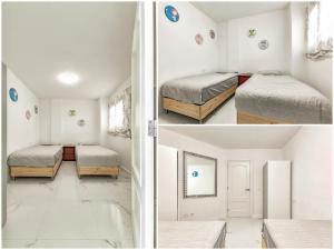 two images of a bedroom with two beds at Apartmento Parque Royale I in Adeje