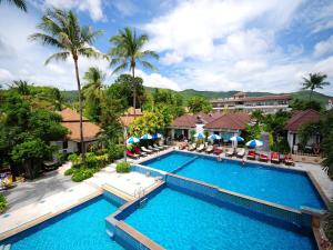 an aerial view of a pool at a resort at Chaweng Cove Beach Resort in Chaweng