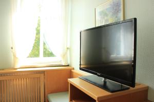 Televízia a/alebo spoločenská miestnosť v ubytovaní Pension Stegmann
