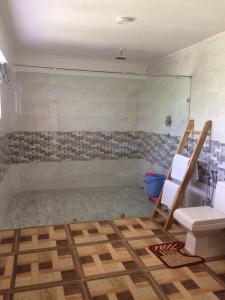 e bagno ristrutturato con doccia e servizi igienici. di Global Family Resort - Saboo - Leh a Leh