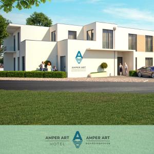 a rendering of the entrance to an apartment building at Amper Art Boardinghouse in Fürstenfeldbruck