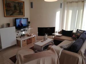 Televízia a/alebo spoločenská miestnosť v ubytovaní Maria's House