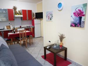 Kuchyň nebo kuchyňský kout v ubytování Apartments Davor