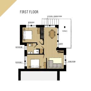 Plán poschodí v ubytovaní Tilio Chalet