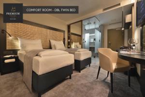 PREMIUM Wellness & Wine Hotel Znojmo客房内的一张或多张床位