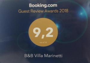 B&B Villa Marinetti tanúsítványa, márkajelzése vagy díja