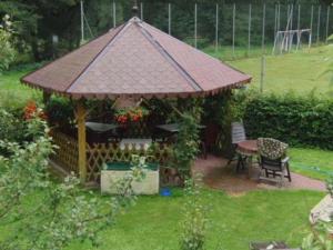 Garður fyrir utan Pension Strohbach