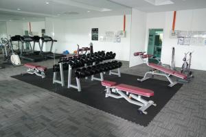 Fitness centrum a/nebo fitness zařízení v ubytování 2 Carpark GEP 5 Star Hotel Bed & Sofa Studio