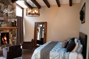 Cabañas La Vid Del Bosque tesisinde bir odada yatak veya yataklar