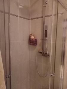 ナザレにあるMar Salgadoのバスルーム(ガラスドア付きのシャワー付)