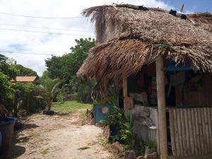 a small hut with a straw roof at La Luna Fortalezinha in Algodoal