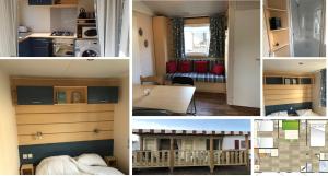 a collage of four pictures of a room at Les Mathes in Les Mathes