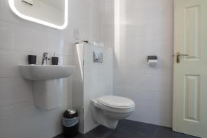un bagno bianco con un water e un lavandino di Hillgrove Guesthouse a Dingle