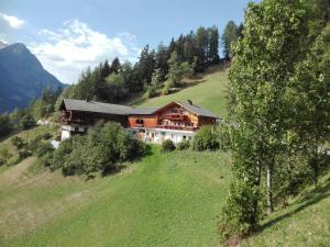 duży dom na wzgórzu na polu w obiekcie Obertimmeltaler w mieście Matrei in Osttirol