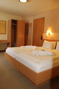 Postel nebo postele na pokoji v ubytování Hotel am Berg Oybin garni