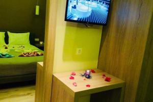 TV a/nebo společenská místnost v ubytování New Luxury Apartments in Plakias