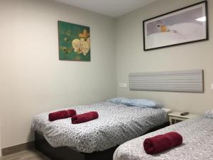 Posteľ alebo postele v izbe v ubytovaní Albergue Logroño Centro