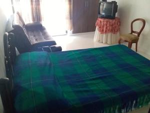 卡塔赫纳Cómoda y bonita habitación Independiente的一间有床、沙发和电视的房间