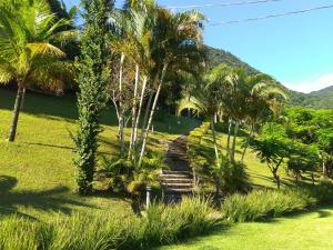 un gruppo di palme e scale in un parco di Paraíso de Toque Toque Grande a São Sebastião