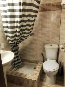 a bathroom with a toilet and a sink at Varosi Guesthouse in Edessa