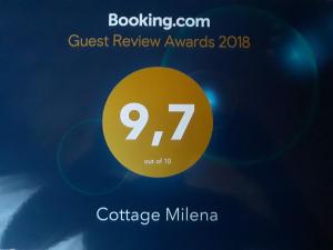 Certifikát, hodnocení, plakát nebo jiný dokument vystavený v ubytování Cottage Milena
