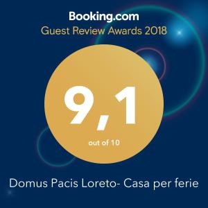 a flyer for a guest review awards with a yellow circle at Domus Pacis Santa Chiara casa per ferie in Loreto