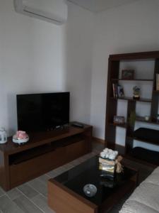 a living room with a television and a coffee table at Charrua do Mondego - Alojamento Local in Penacova