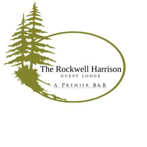 um logótipo para a casa de hóspedes de Rockwell Hampton com árvores em The Rockwell-Harrison Guest Lodge em Harrison Hot Springs
