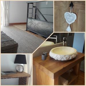 Postel nebo postele na pokoji v ubytování Gite Stone & Spa