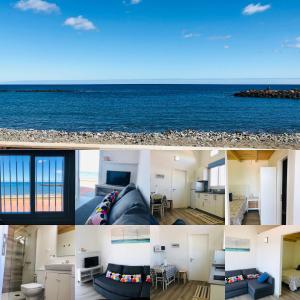 kolaż zdjęć domu z oceanem w obiekcie Apartamento Salinas w mieście Pozo Izquierdo