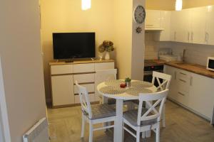 Kuchyň nebo kuchyňský kout v ubytování Apartament "Zacisze"