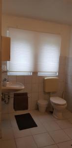 クローンベルク・イム・タウヌスにあるHotel Kronbergのバスルーム(トイレ、洗面台付)