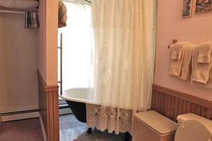 a bathroom with a bath tub and a shower at Belle Aire Mansion Guest House in Galena