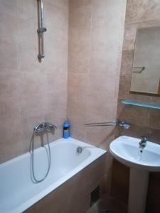 波德戈里察Rent a Conform Apartment的带浴缸和水槽的浴室