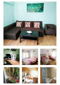 a collage of four pictures of a living room at Apartment in Valencia in Valencia