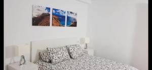 Postel nebo postele na pokoji v ubytování casa sea front costa teguise