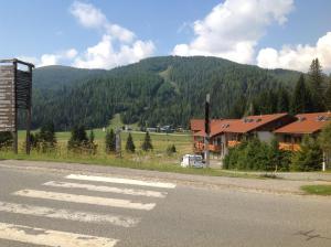 a crosswalk on a road in front of a house at Ferienhaus Schäfer in Flattnitz